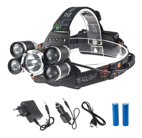 LuzAventur™ - Linterna Frontal Recargable 5 Focos